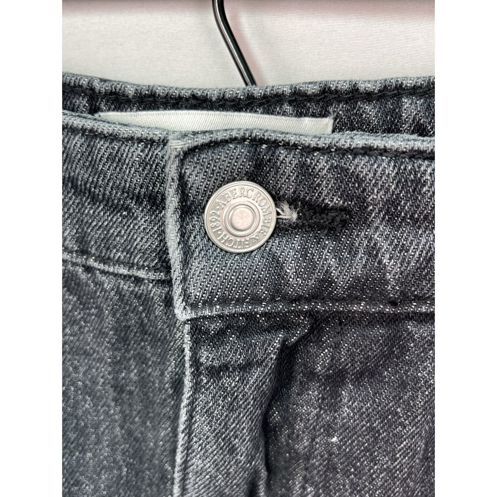 Abercrombie & Fitch Bubble Hem Denim Micro-Mini Jean Skirt 28" Black Y2K NEW - Picture 3 of 10